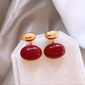 Gold and Red Earrings